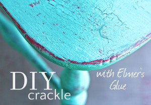 Crackle and distress your furniture Elmer’s glue and Chalk Paint!