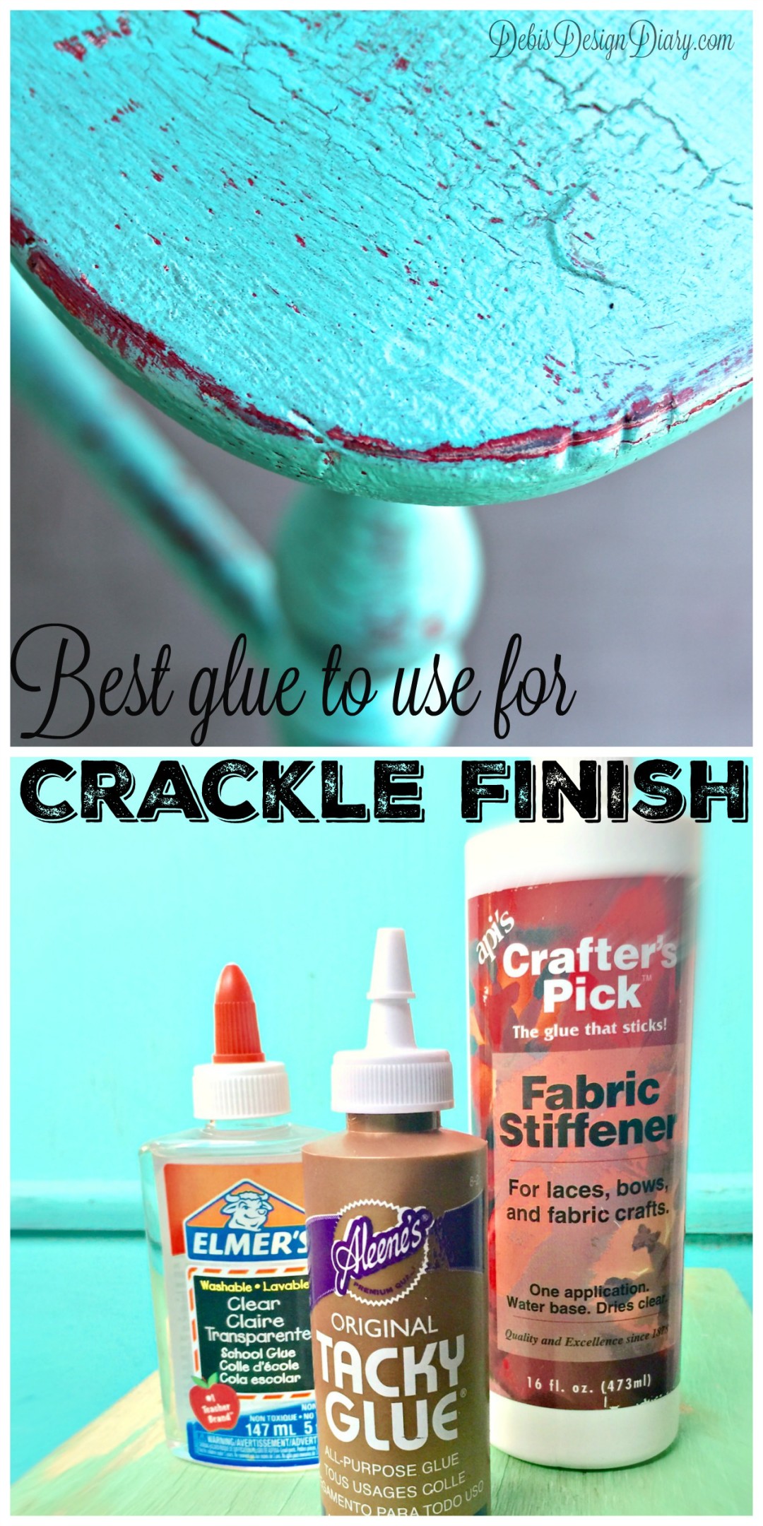 crackle paint finish with Elmer's glue Debis Design Diary