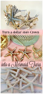 make a seashell crown from a plastic dollar store party favor