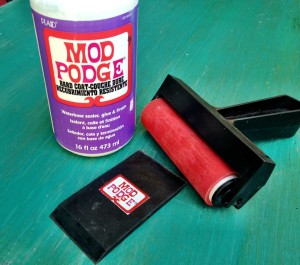 Mod Podge brayer and squeegee