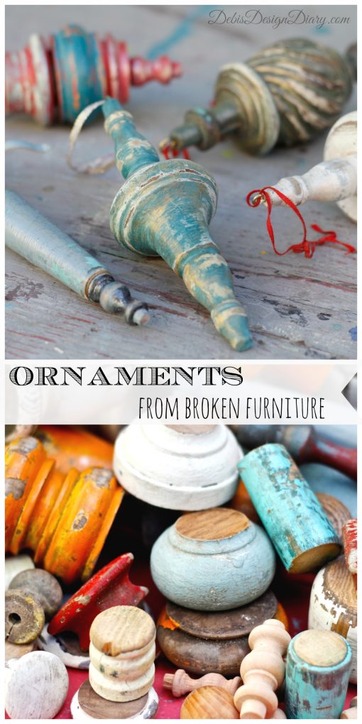 Christmas Ornaments from Broken Furniture