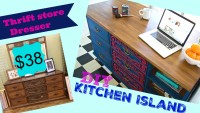 thrift store dresser becomes kitchen island