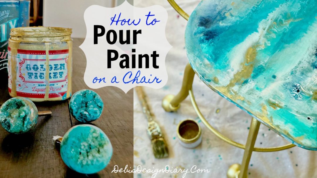 How to do a “Geode-Paint-Pour” on a Chair- Inspired by Anthropologie ...